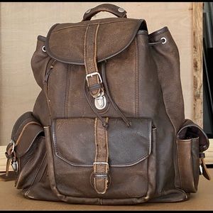 Distressed Leather Backpack
